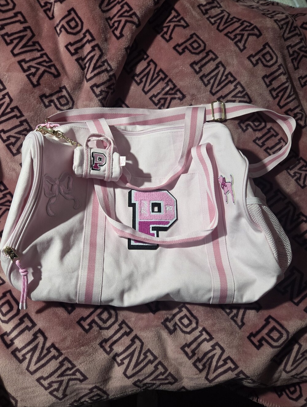 Love Shack Fancy Pink Collab Duffle Bag